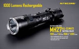 NITECORE MH27 1000 LUMEN USB RECHARGEABLE FLASHLIGHT, WITH MULTI-COLORED LEDS